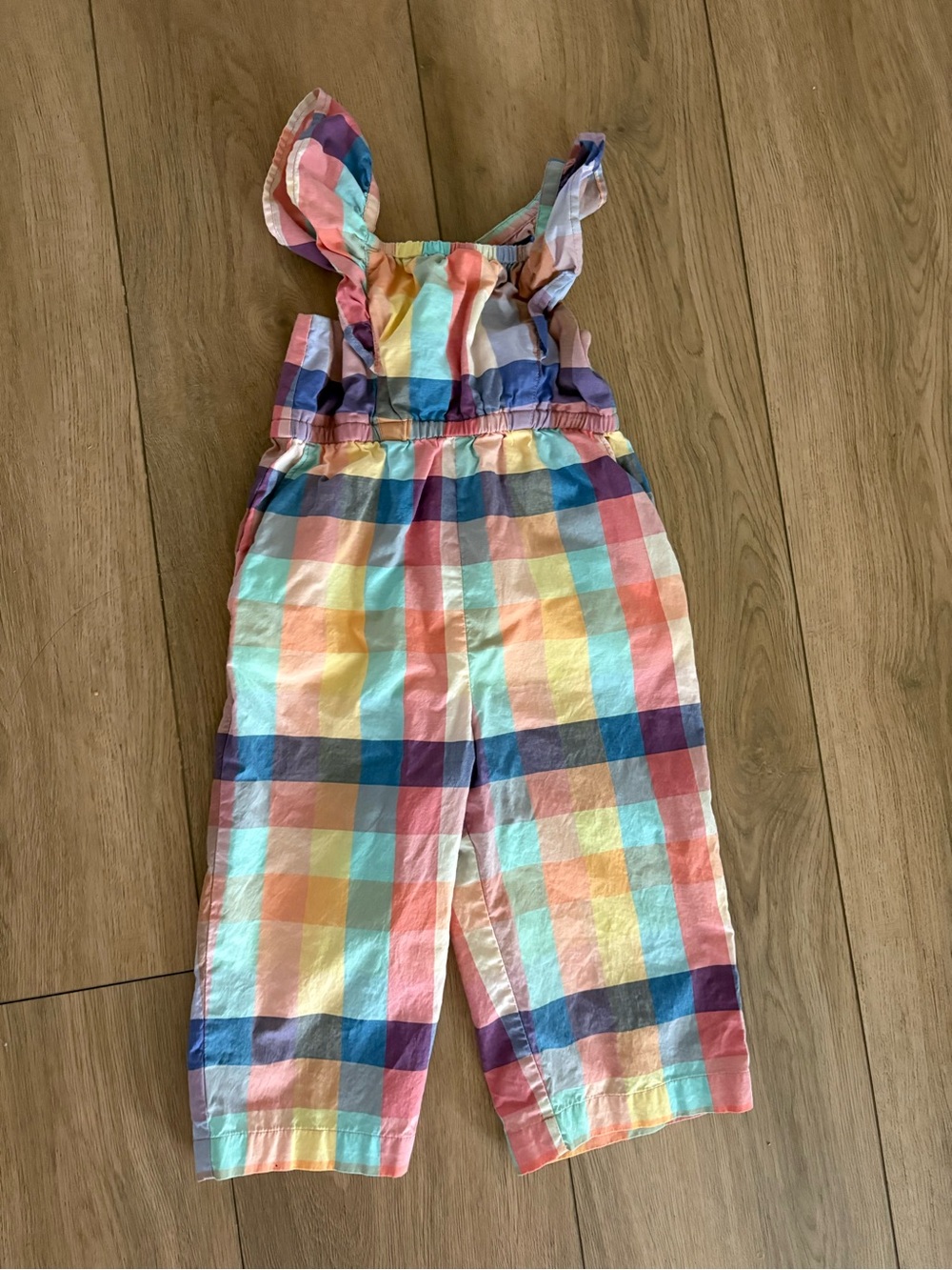 Girls' Tea Collection Plaid Jumpsuit - Multicolor